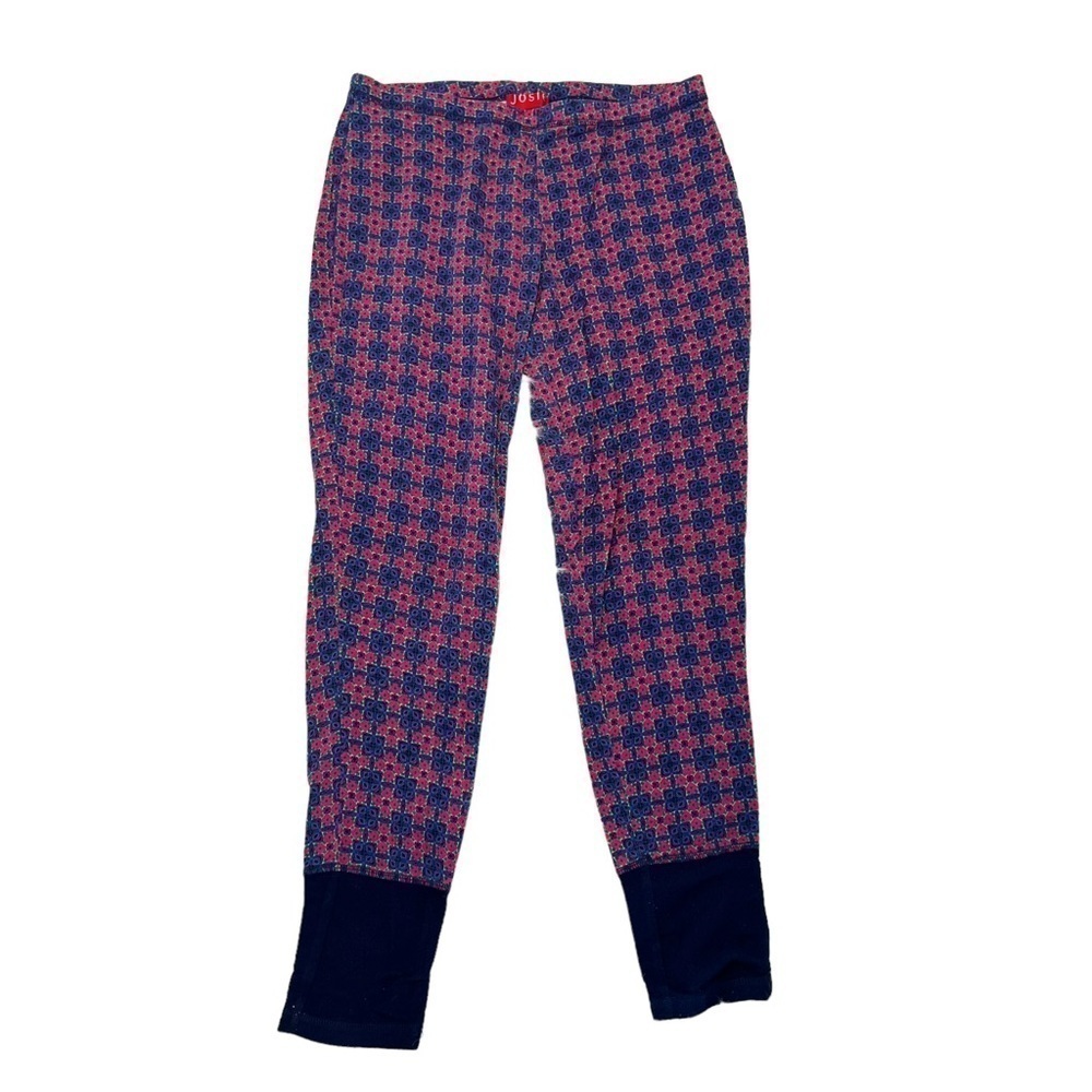 Josie Natori Women's Size Small 4-6 Pajama Pants Sleepwear Blue Pink Geo Jogger